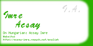 imre acsay business card